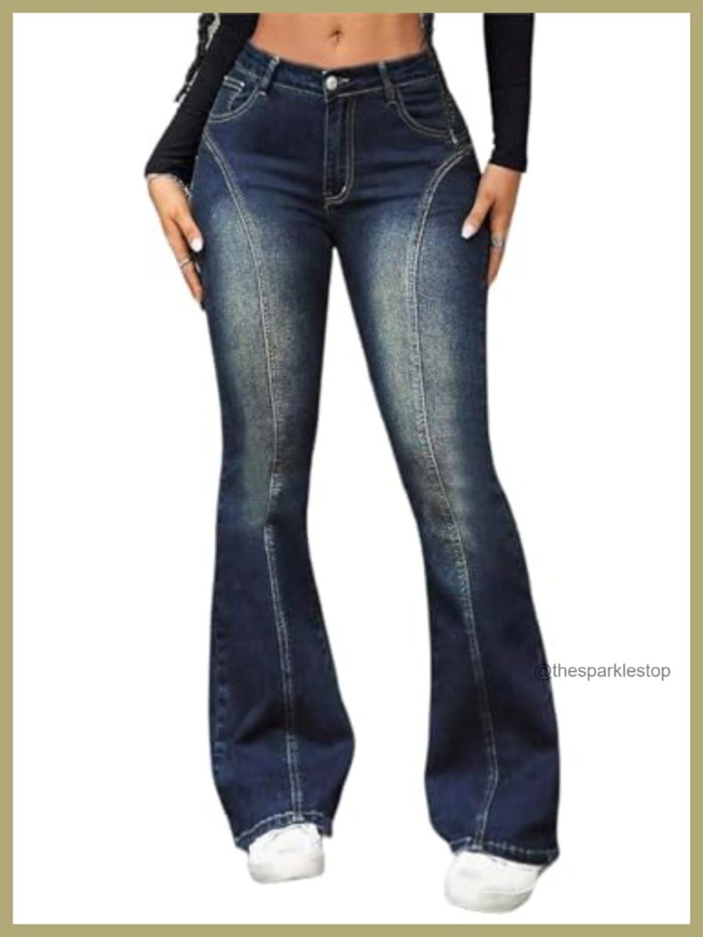 High Waisted Stretchy Bell Bottom Flare Jeans